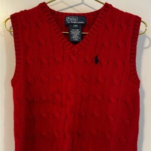 Polo by Ralph Lauren V-Neck Red Sweater Vest